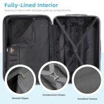 LARVENDER 6-Piece Expandable Leopard Luggage Set