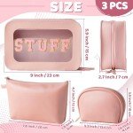 Stylish Pink Makeup Bag with Clear Windows