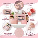 Stylish Pink Makeup Bag with Clear Windows