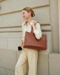 Waterproof Leather Laptop Tote Bag for Women