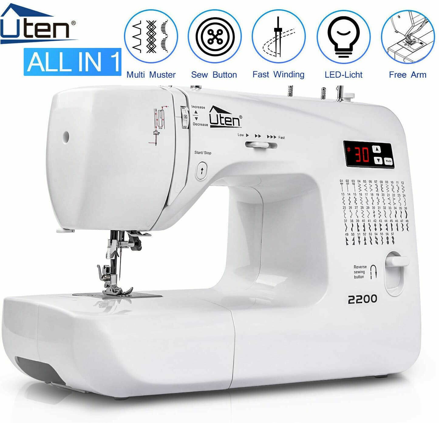 Portable Embroidery Machine with 60 Built-In Stitches
