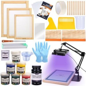 Caydo 54-Piece Screen Printing Kit with UV Light