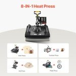 VEVOR 8-in-1 Heat Press Machine Combo 15x15 Inch