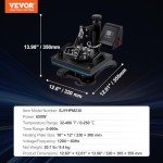 VEVOR 12x10in Clamshell Heat Press Machine