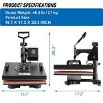 Topdeep 8-in-1 Heat Press Machine, 15x15 Inch