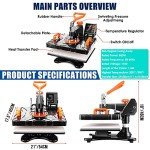 AKEYDIY 8-in-1 Heat Press Machine for DIY Projects