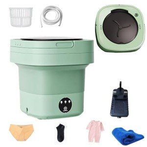 Portable mini washing machine with Drain Basket(Green)