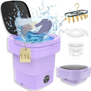Portable 2-in-1 Mini Foldable Washer with Drain Basket