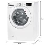 8KG Black Hoover Washing Machine, 1500RPM