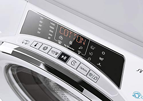 9 kg Washer Dryer, WiFi, Alexa, White/Chrome