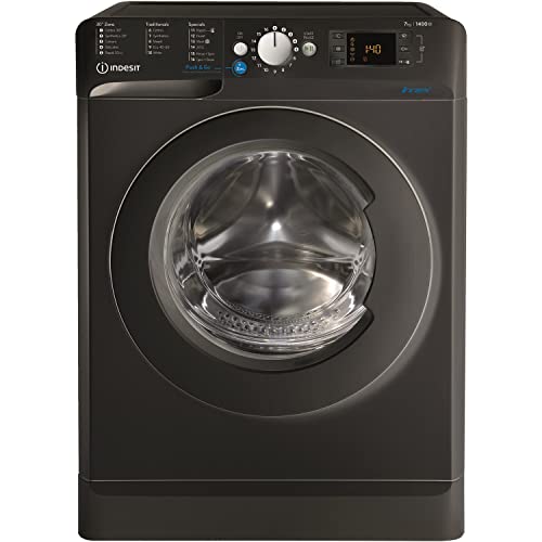 Indesit 7kg Black Washing Machine 1400RPM