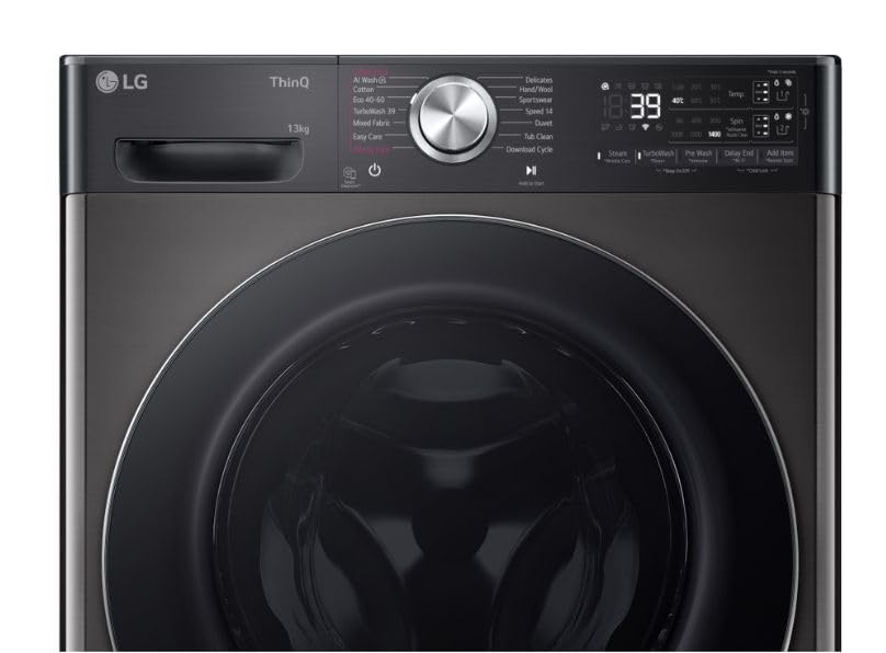 EZDispense™ 13kg Washing Machine with TurboWash™360 in Platinum Black