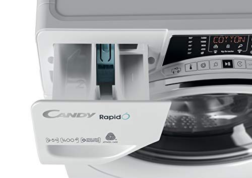 9 kg Washer Dryer, WiFi, Alexa, White/Chrome