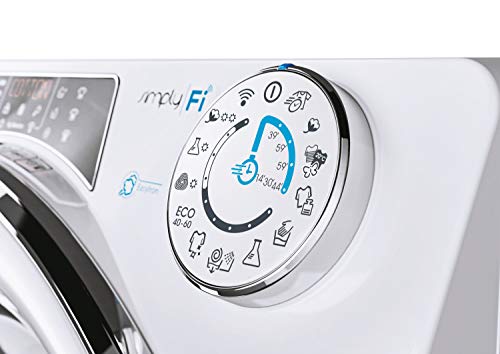 9 kg Washer Dryer, WiFi, Alexa, White/Chrome