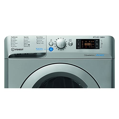 Indesit Freestanding Washer Dryer, 8/6kg, Silver