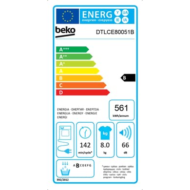 Beko 8kg Condenser Tumble Dryer - White