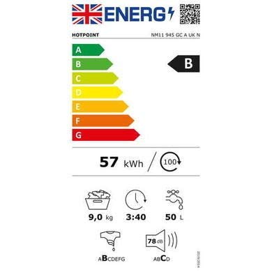 Hotpoint 9kg Freestanding Washing Machine, Graphite