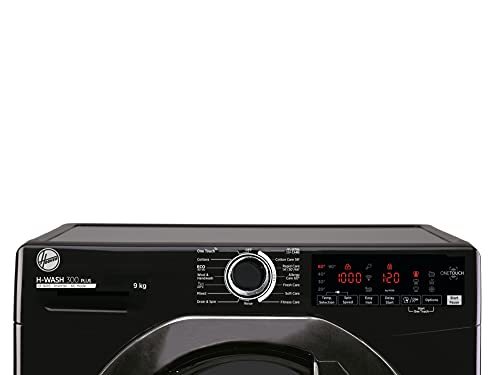Hoover H-Wash 300 9 kg Washing Machine, Rapid Wash, Black