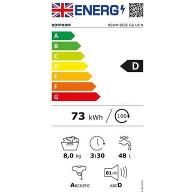 Hotpoint 8kg Graphite Washing Machine 1600rpm