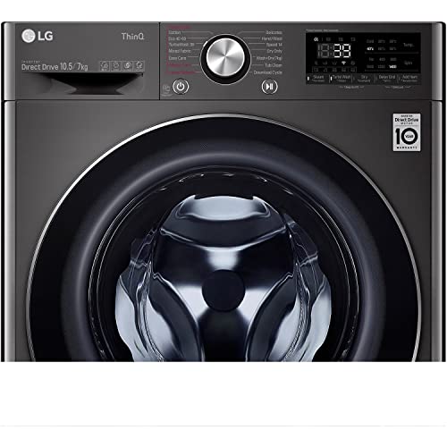 LG Freestanding Washer Dryer 10.5KG Black Steel