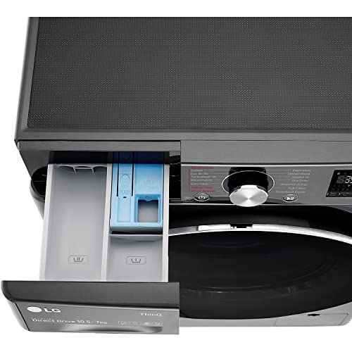 LG Freestanding Washer Dryer 10.5KG Black Steel