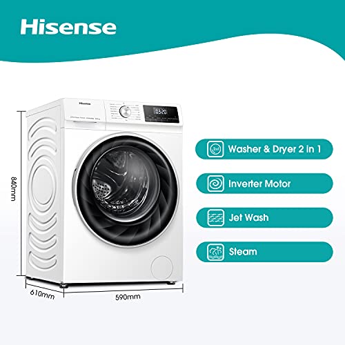 Hisense 10 KG Front Load Washer Dryer - White