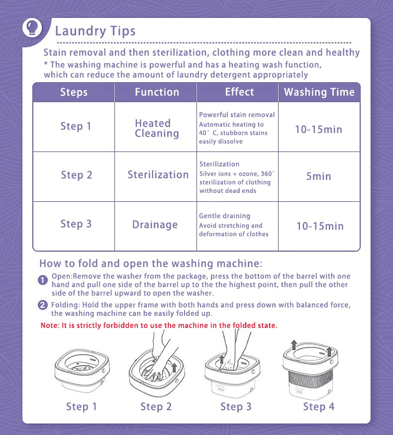 8L Portable Mini Washing Machine for Camping and Travel