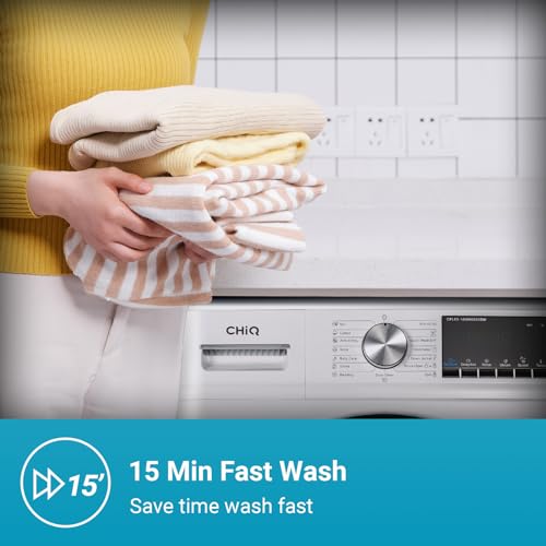 CHiQ Front Load Washing Machine, 8KG, 1400RPM, White