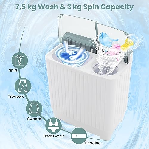 GiantexUK 10.5KG Twin Tub Washing Machine with Spinner