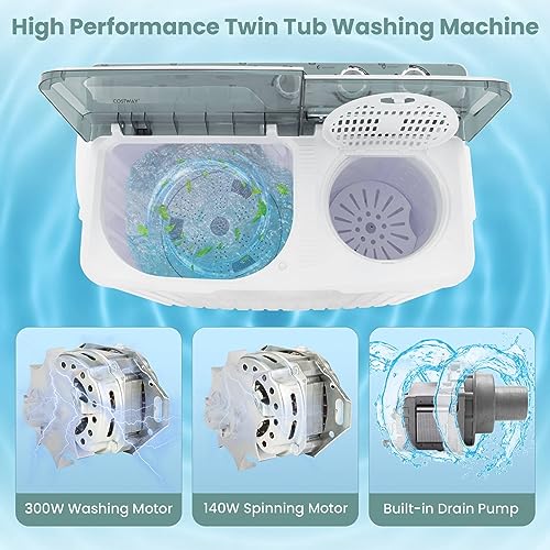 GiantexUK 10.5KG Twin Tub Washing Machine with Spinner