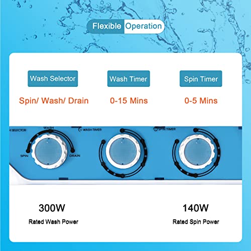 COSTWAY Twin Tub Portable Laundry Washer Spin Dryer