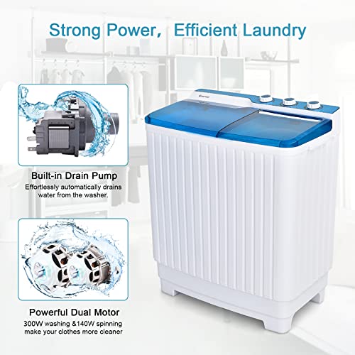 COSTWAY Twin Tub Portable Laundry Washer Spin Dryer