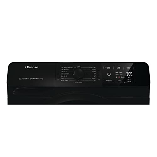 Hisense 9kg Freestanding Washing Machine - Black, 1400rpm