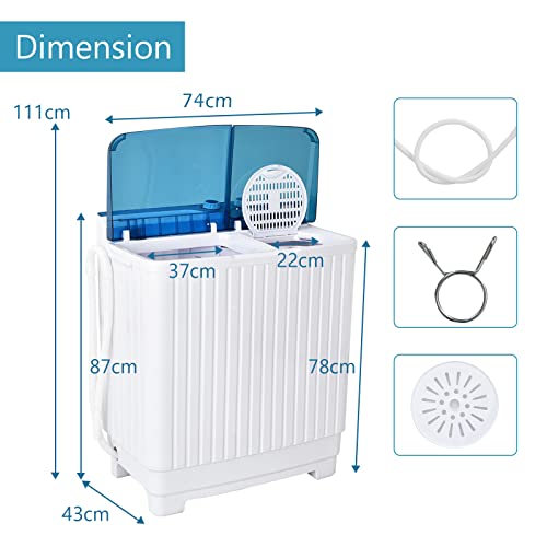 COSTWAY Twin Tub Portable Laundry Washer Spin Dryer