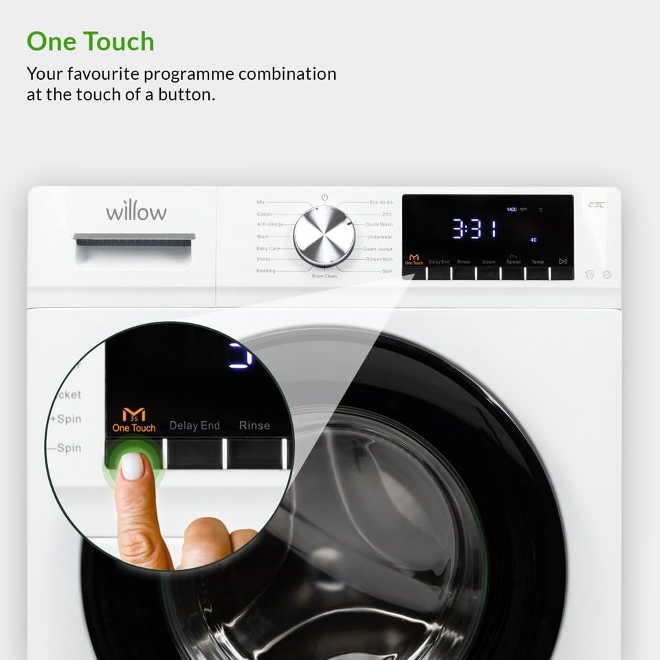 Willow 8kg 1400 Spin Washing Machine with 16 Programs