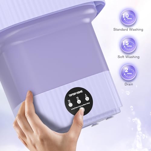 Foldable Mini Washing Machine for Baby Clothes, Compact (Purple)