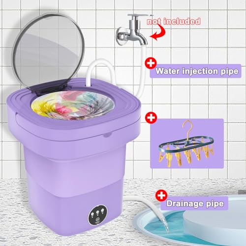 Portable 2-in-1 Mini Foldable Washer with Drain Basket