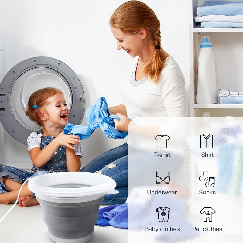 Compact Ultrasonic Washer for Home Travel Apartments Dorms