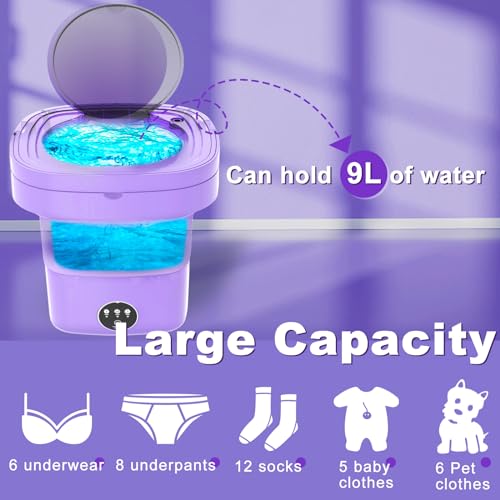 Portable 2-in-1 Mini Foldable Washer with Drain Basket