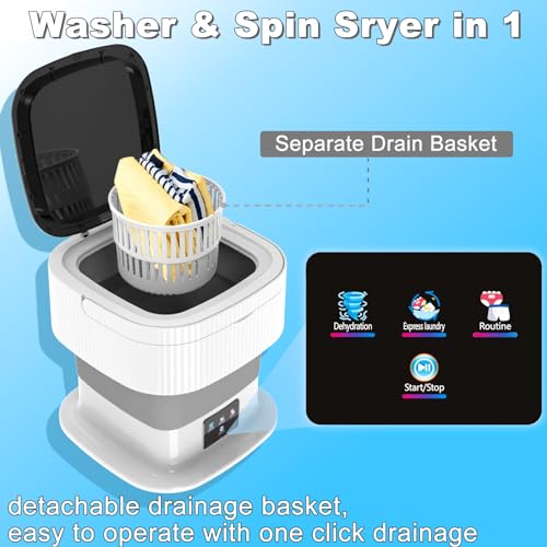 Portable 2-in-1 Laundry Mini Washing Machine, 9L Foldable