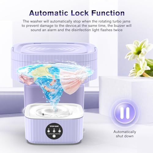 Foldable Mini Washing Machine for Baby Clothes, Compact (Purple)