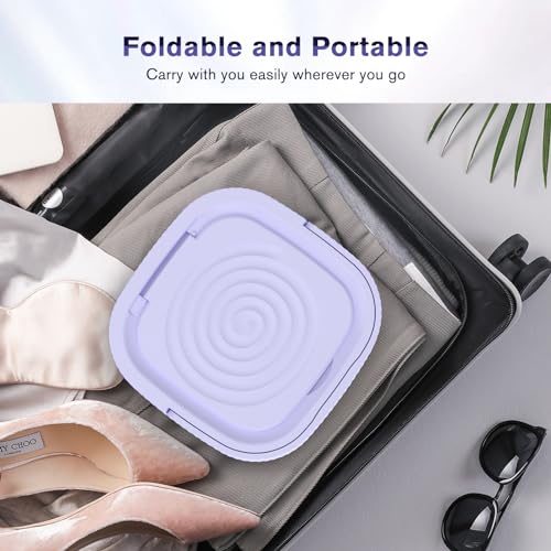 Foldable Mini Washing Machine for Baby Clothes, Compact (Purple)