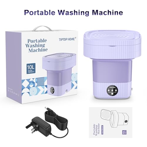 Foldable Mini Washing Machine for Baby Clothes, Compact (Purple)