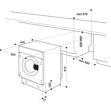 8kg Built-In White Washing Machine - 1400RPM