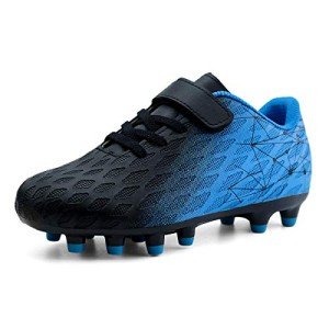 Brooman Kids Black Blue Soccer Cleats for Outdoors