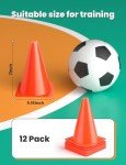 7-Inch Soccer Cones - 12 Pack for Training