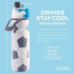 O2COOL Soccer Insulated Mist N' Sip Bottle 20 oz