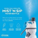 O2COOL Soccer Insulated Mist N' Sip Bottle 20 oz
