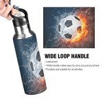 Kids Soccer Water Bottle with Straw - 20 oz