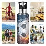 Kids Soccer Water Bottle with Straw - 20 oz